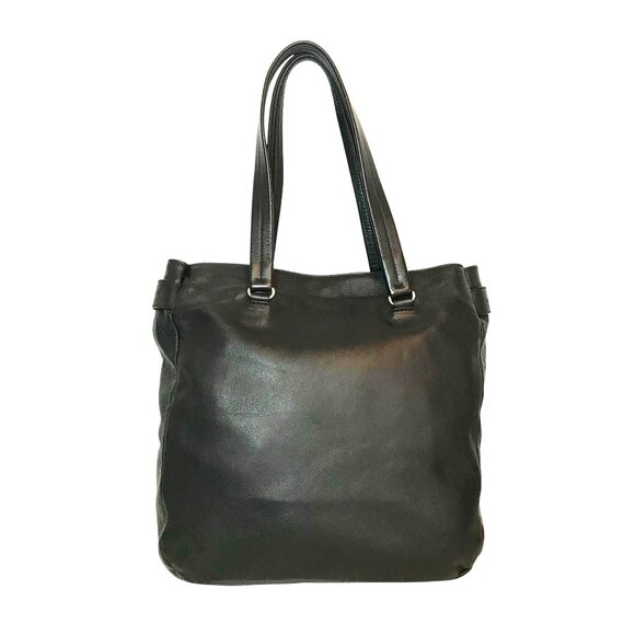 See By Chloe Shoulder Bag Black Leather Front Pocket Dual Handles - Picture 2 of 11